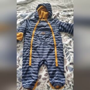 Striped Blue and Yellow Baby Jumpsuit
